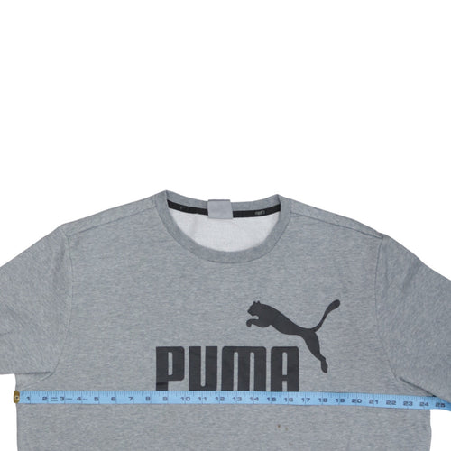 Puma Men’s Grey XL Pullover Crew Neck Logo Sweatshirt