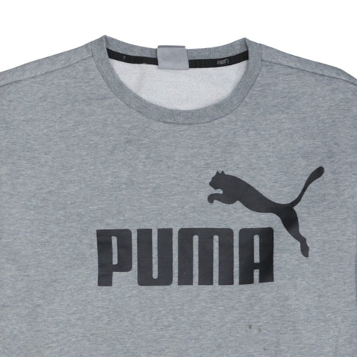 Puma Men’s Grey XL Pullover Crew Neck Logo Sweatshirt