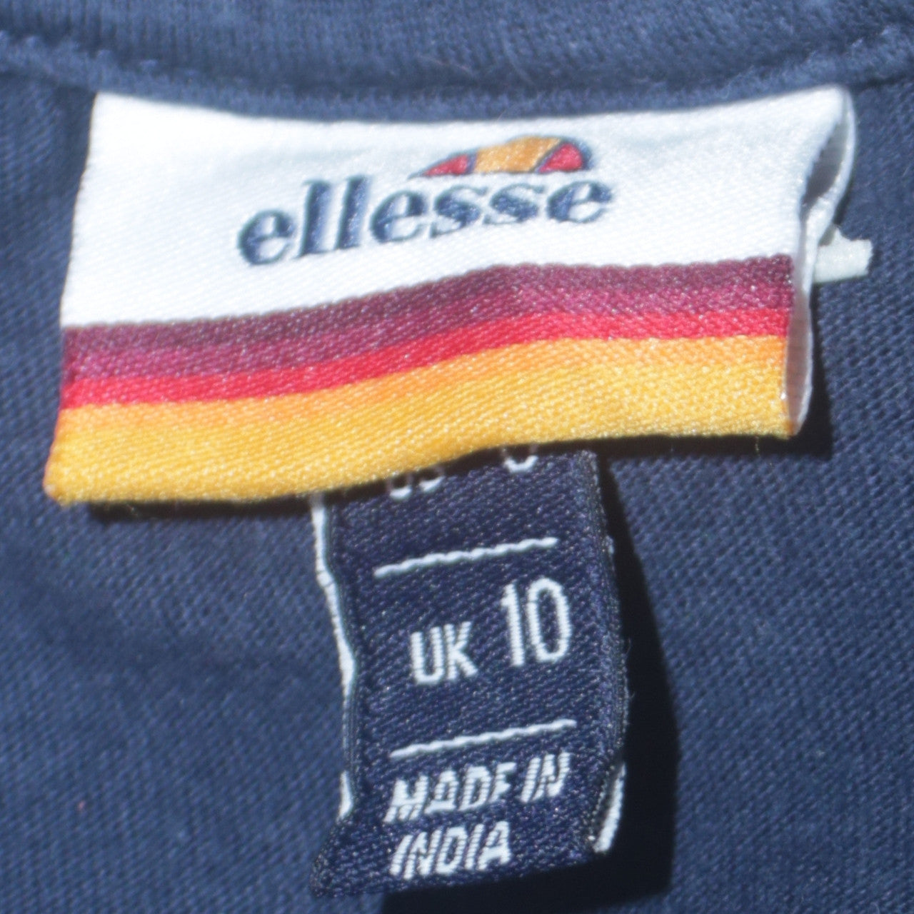 Ellesse Womens Navy Blue Logo Pullover Sweatshirt UK 10 Cotton Long Sleeve