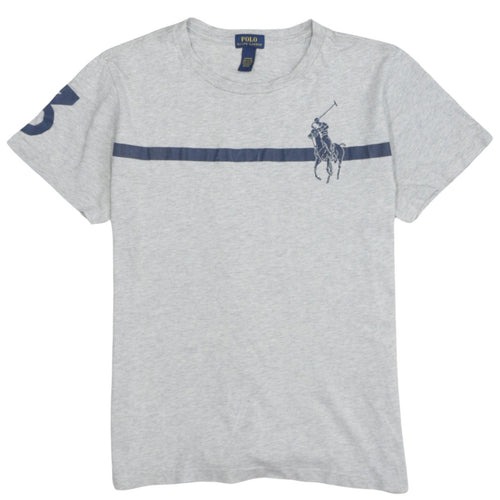 Ralph Lauren Boys Grey Polo T-Shirt Size 14-16 Years Short Sleeve Cotton