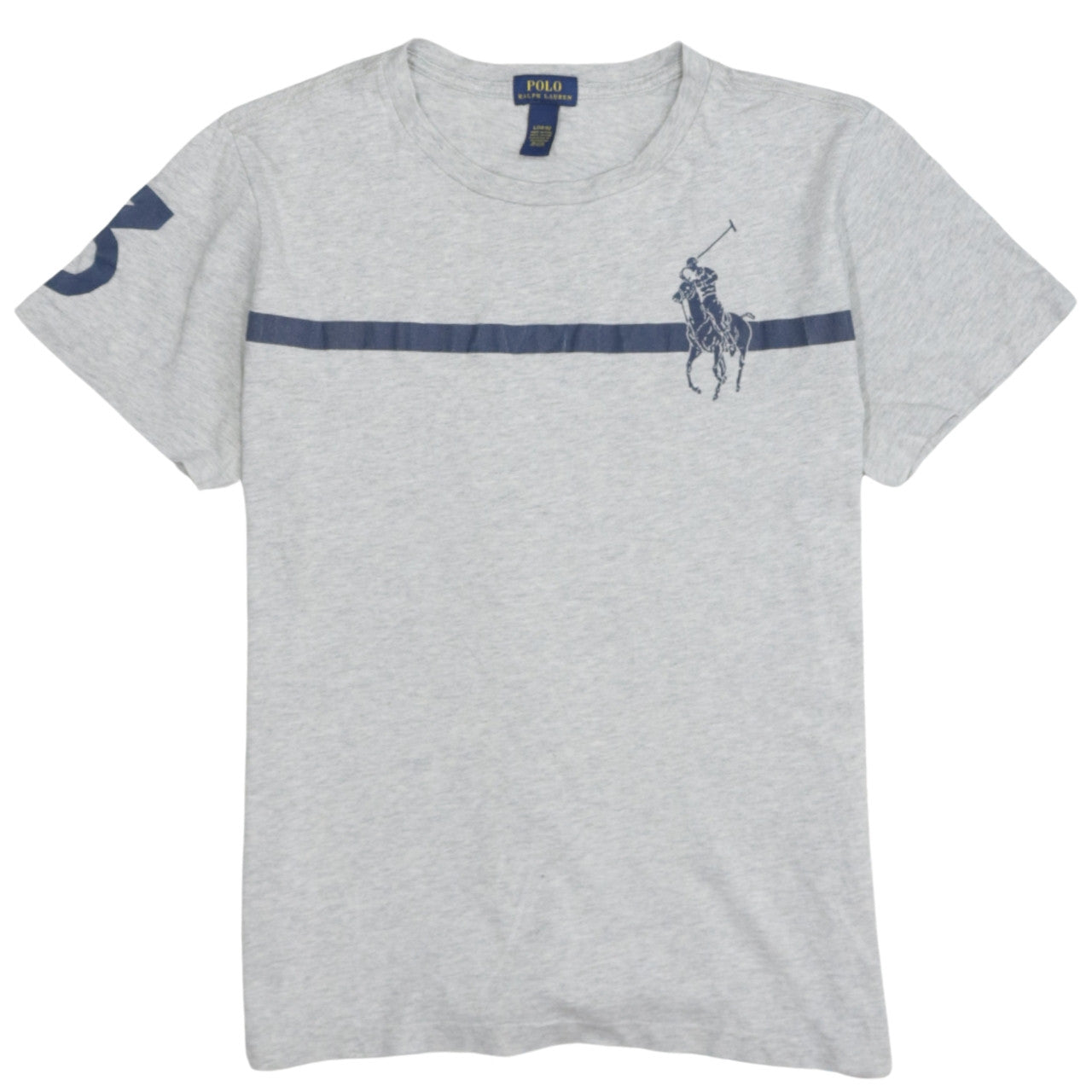 Ralph Lauren Boys Grey Polo T-Shirt Size 14-16 Years Short Sleeve Cotton