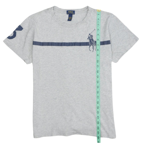 Ralph Lauren Boys Grey Polo T-Shirt Size 14-16 Years Short Sleeve Cotton
