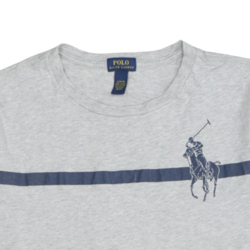 Ralph Lauren Boys Grey Polo T-Shirt Size 14-16 Years Short Sleeve Cotton