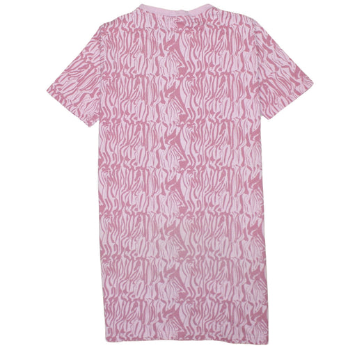 Fila Girls Pink Animal Print T-Shirt Dress 13-14 Years Casual Jersey