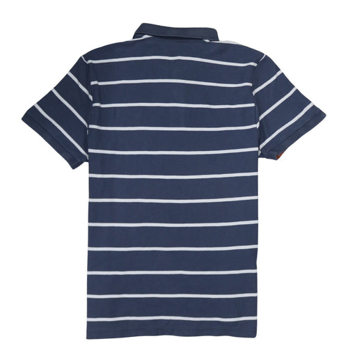 Nike Men's Blue Striped Polo Shirt Medium Short Sleeve