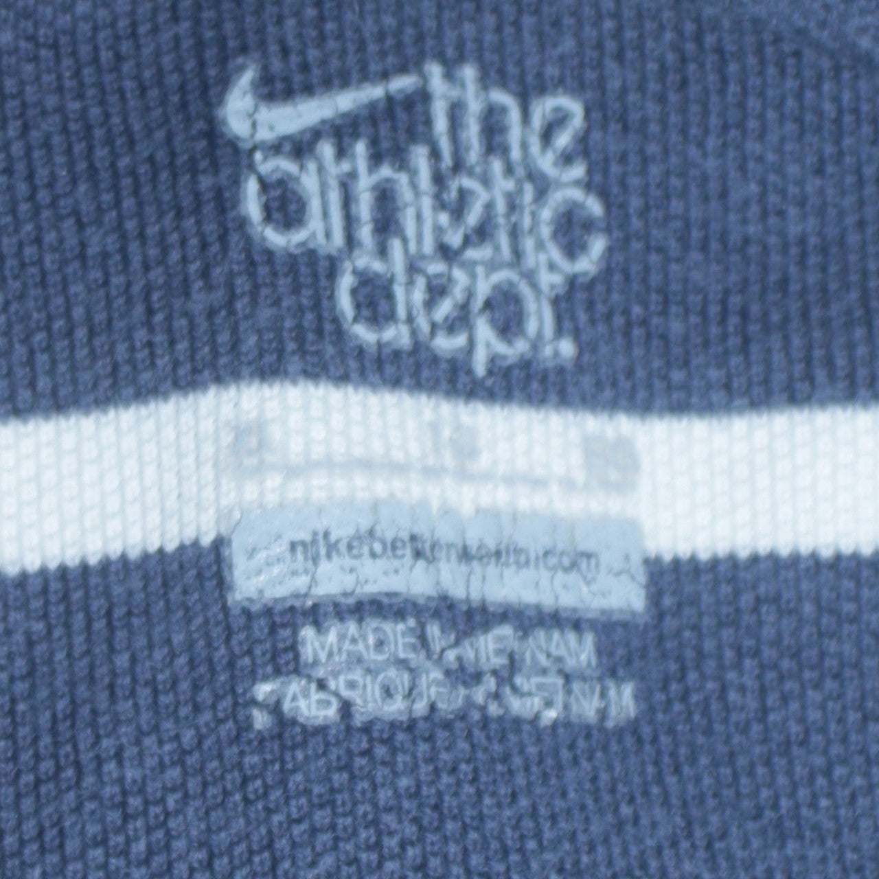 Nike Men's Blue Striped Polo Shirt Medium Short Sleeve