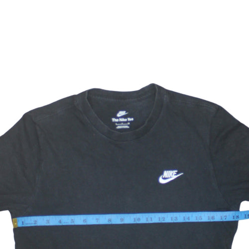 Nike Men's Black Small Logo Crew Neck Cotton T-Shirt