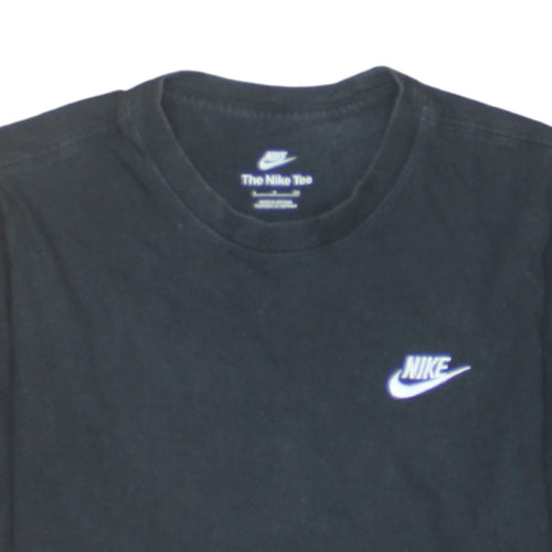 Nike Men's Black Small Logo Crew Neck Cotton T-Shirt