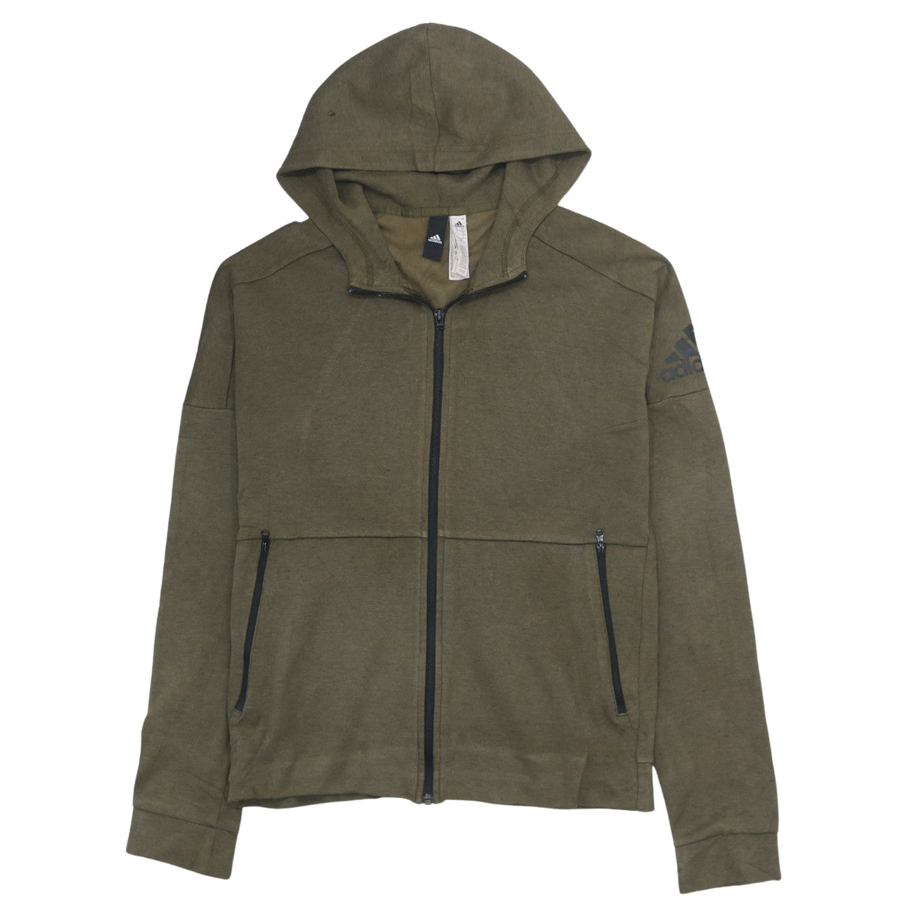 Adidas Men's Green Full Zip Hoodie Size S Regular Fit