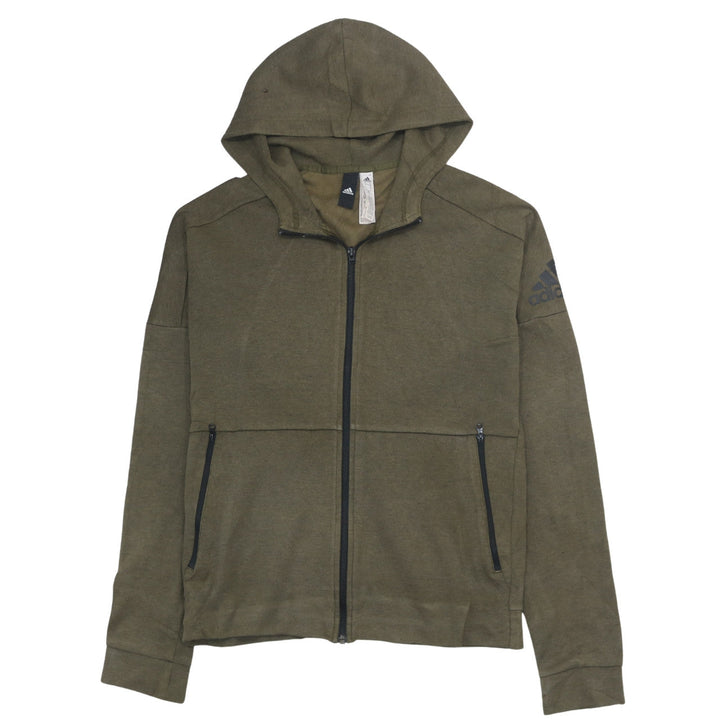 Adidas Men's Green Full Zip Hoodie Size S Regular Fit