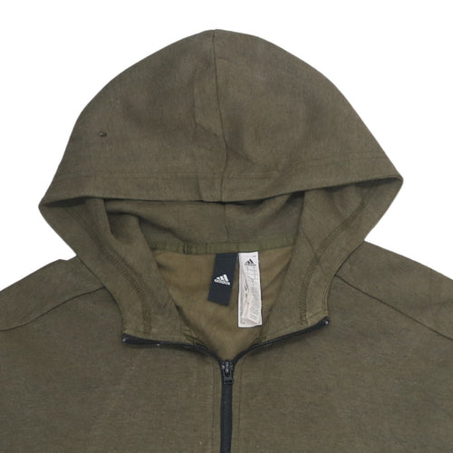 Adidas Men's Green Full Zip Hoodie Size S Regular Fit