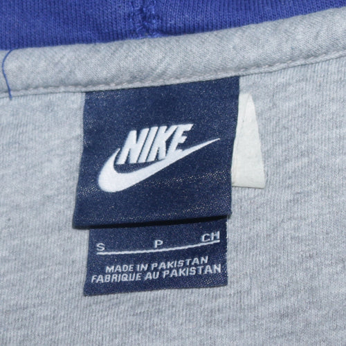 Nike Women Blue Full Zip Hoodie Small Cotton Blend Sportswear
