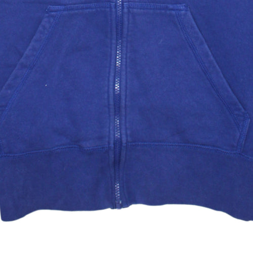 Nike Women Blue Full Zip Hoodie Small Cotton Blend Sportswear