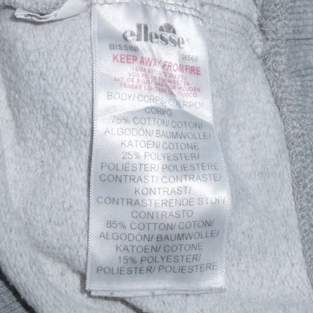 Ellesse Women Grey Logo Pullover Sweatshirt UK 6 Cotton Blend