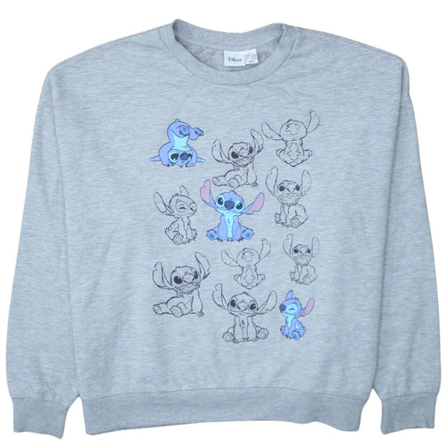 Disney Women's Grey Stitch Sweatshirt L Size 14/16 Pullover Jumper