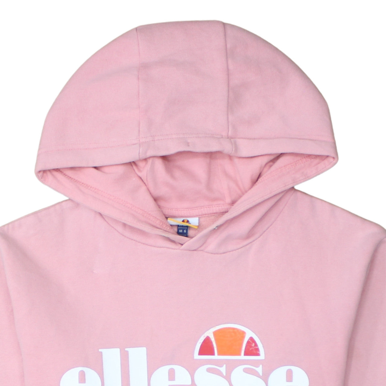 Ellesse Womens Pink Pullover Hoodie UK 10 Graphic Logo Sweatshirt