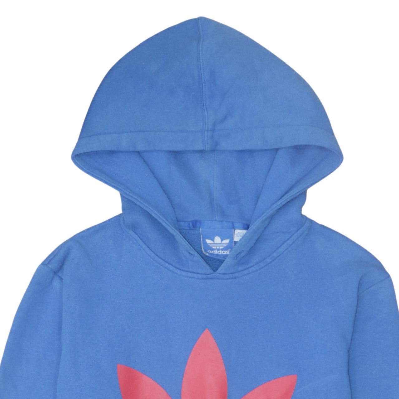 Adidas Men Blue Pullover Hoodie M Logo Fleece Sportswear