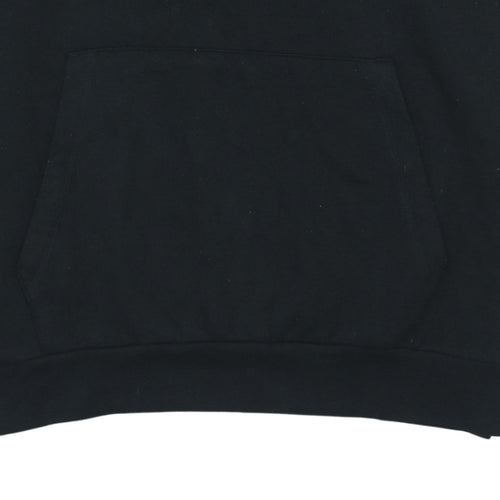Kappa Mens Black Pullover Hoodie 2XL Logo Fleece Sweatshirt