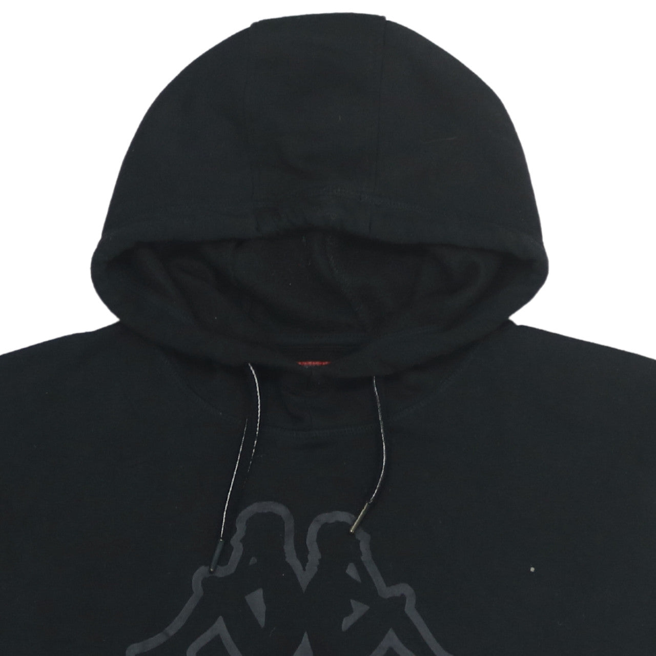 Kappa Mens Black Pullover Hoodie 2XL Logo Fleece Sweatshirt