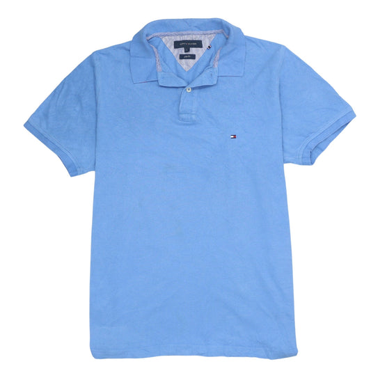 Tommy Hilfiger Men's Blue Slim Fit Cotton Polo Shirt L