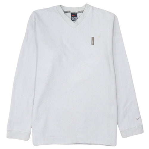 Nike Men's White V-Neck Pullover Sweatshirt Size M