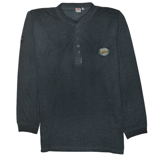 Levi's Men's Black 2XL Henley Cotton Jumper Long Sleeve Casual
