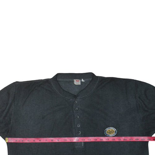 Levi's Men's Black 2XL Henley Cotton Jumper Long Sleeve Casual