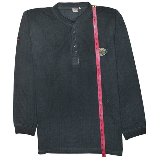 Levi's Men's Black 2XL Henley Cotton Jumper Long Sleeve Casual