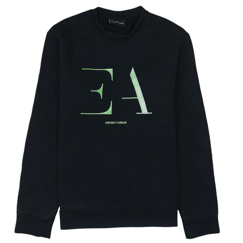 Emporio Armani Men's Black Logo Pullover Sweatshirt Size S