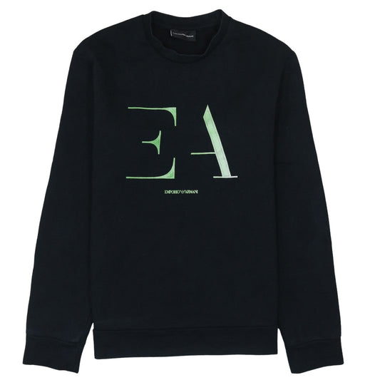 Emporio Armani Men's Black Logo Pullover Sweatshirt Size S