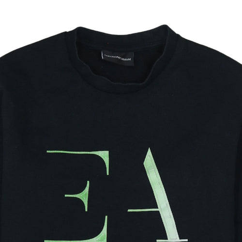 Emporio Armani Men's Black Logo Pullover Sweatshirt Size S