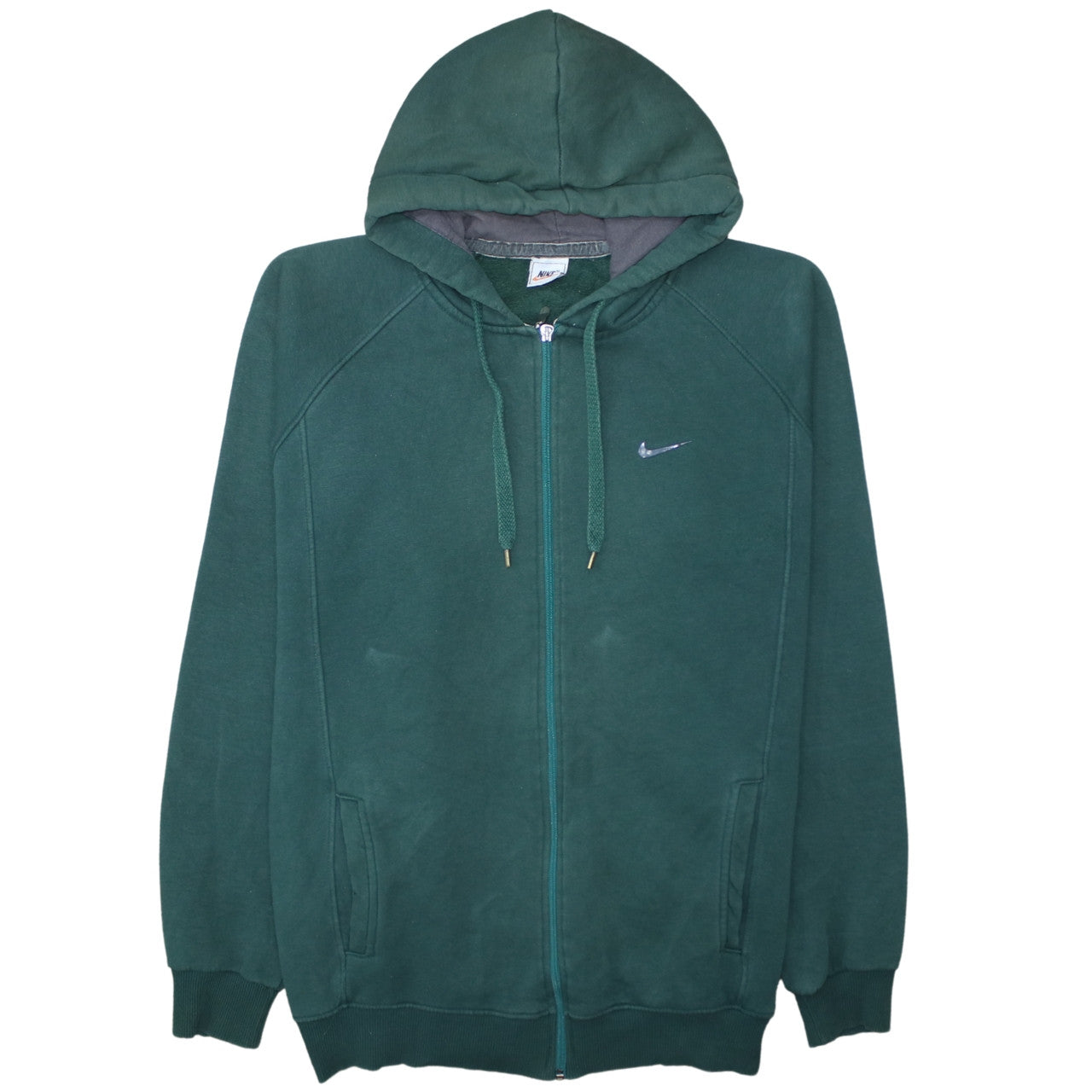Nike Men's Green 2XL Full Zip Fleece Hoodie Sweatshirt