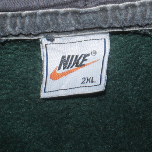 Nike Men's Green 2XL Full Zip Fleece Hoodie Sweatshirt