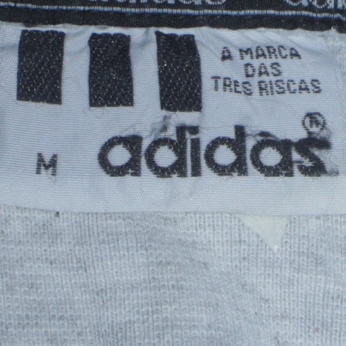 Adidas Men’s Grey 1/4 Zip Sweatshirt Size M Vintage Logo Jumper