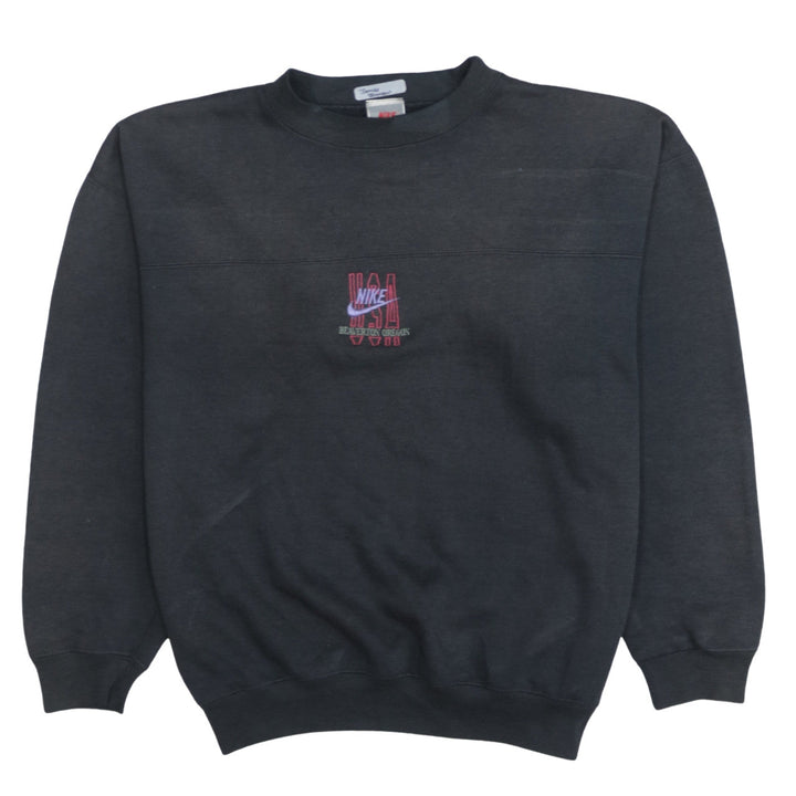 Nike Women's Black Medium Crew Neck Pullover Sweatshirt Embroidered USA Vintage