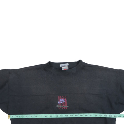 Nike Women's Black Medium Crew Neck Pullover Sweatshirt Embroidered USA Vintage