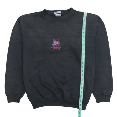 Nike Women's Black Medium Crew Neck Pullover Sweatshirt Embroidered USA Vintage
