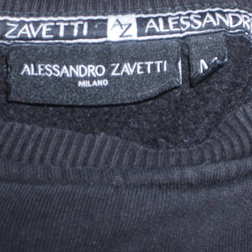 Alessandro Zavetti Men's Black Tiger Embroidered Sweatshirt M