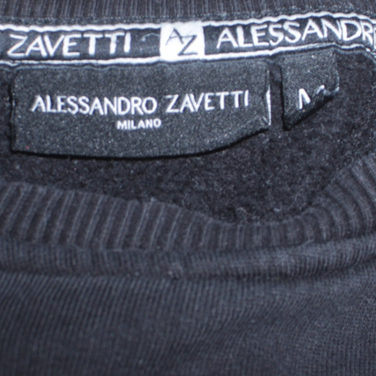 Alessandro Zavetti Men's Black Tiger Embroidered Sweatshirt M