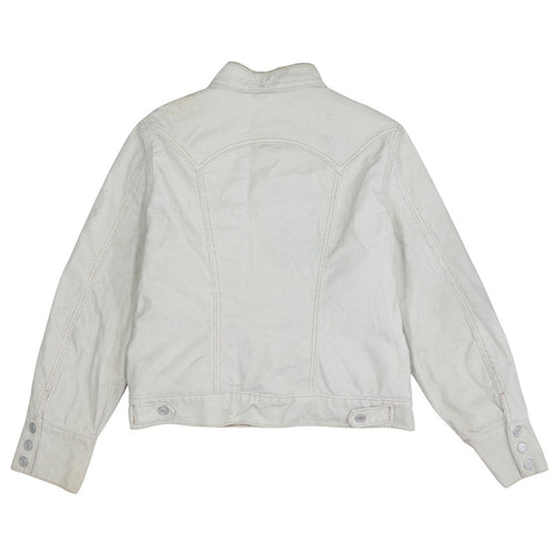 GAP Women Ivory Faux Fur Lined Cotton Corduroy Jacket L