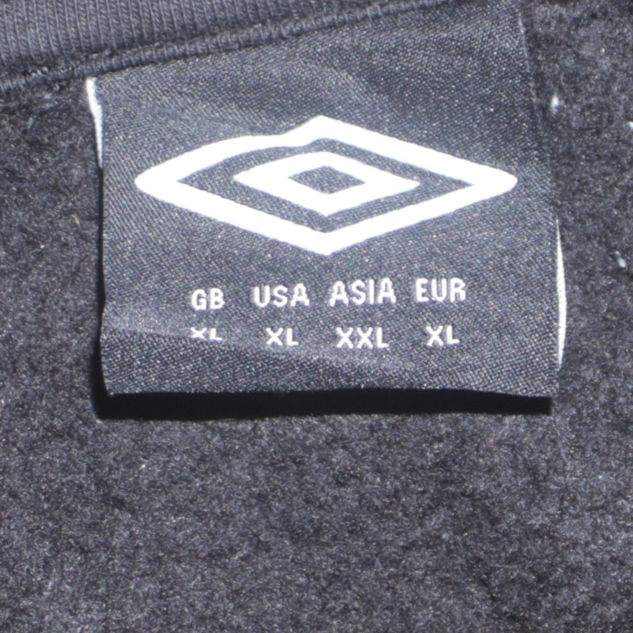 Umbro Men's Black Full Zip Hoodie XL Sports Fleece Jacket
