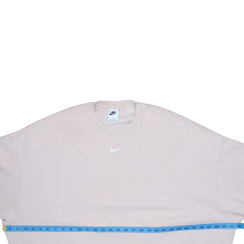 Nike Womens Beige Crew Neck Pullover Sweatshirt M Cotton Blend