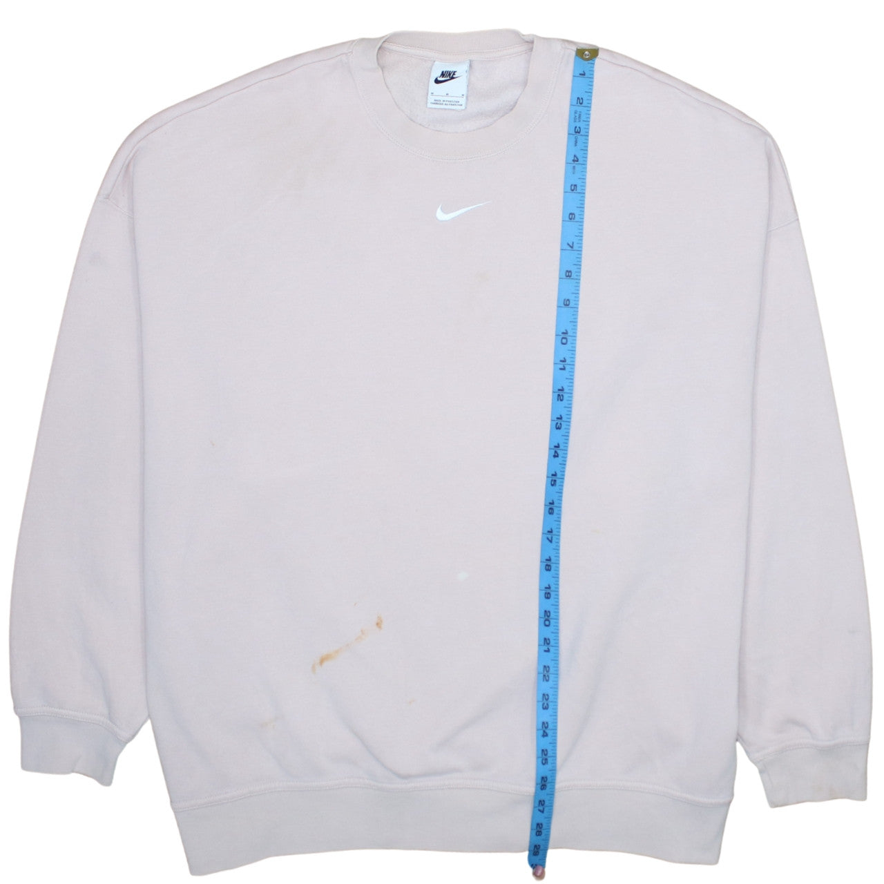 Nike Womens Beige Crew Neck Pullover Sweatshirt M Cotton Blend