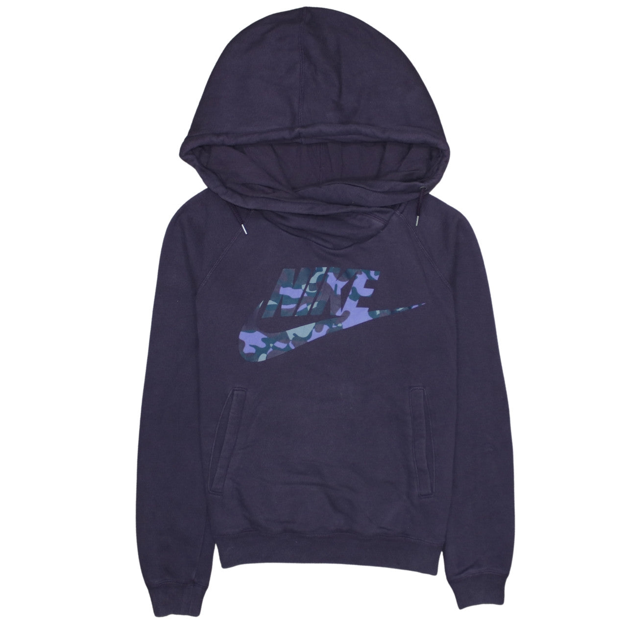 Nike Womens Purple Camo Logo Pullover Hoodie Size S