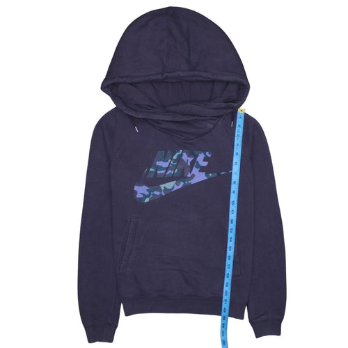 Nike Womens Purple Camo Logo Pullover Hoodie Size S