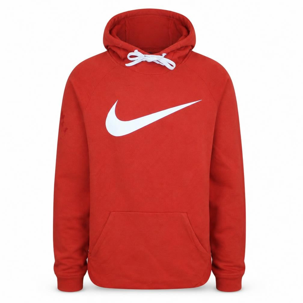 Front view of Nike Men's Red Dri-FIT Pullover Hoodie, size S, Sportswear