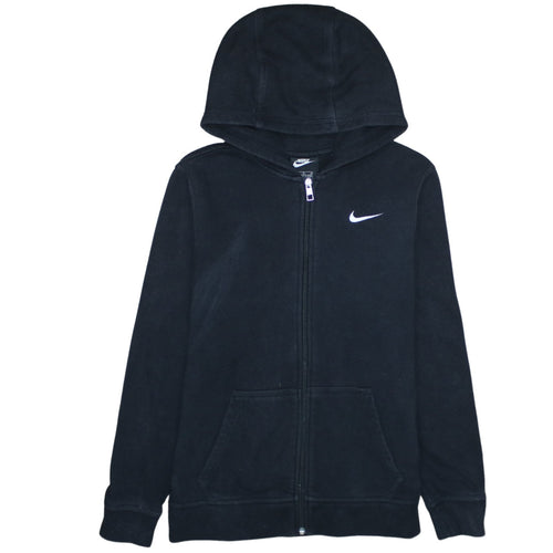 Nike Boys Black Full Zip Hoodie Fleece XL 13-15 Years Hooded Sweatshirt