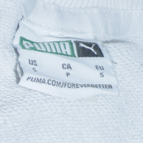 Puma Men’s White Small Pullover Sweatshirt Crew Neck Graphic