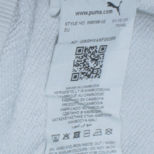 Puma Men’s White Small Pullover Sweatshirt Crew Neck Graphic