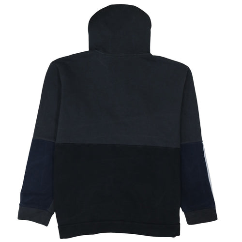 Adidas Men's Black 2XL Pullover Hoodie with Logo and Stripes